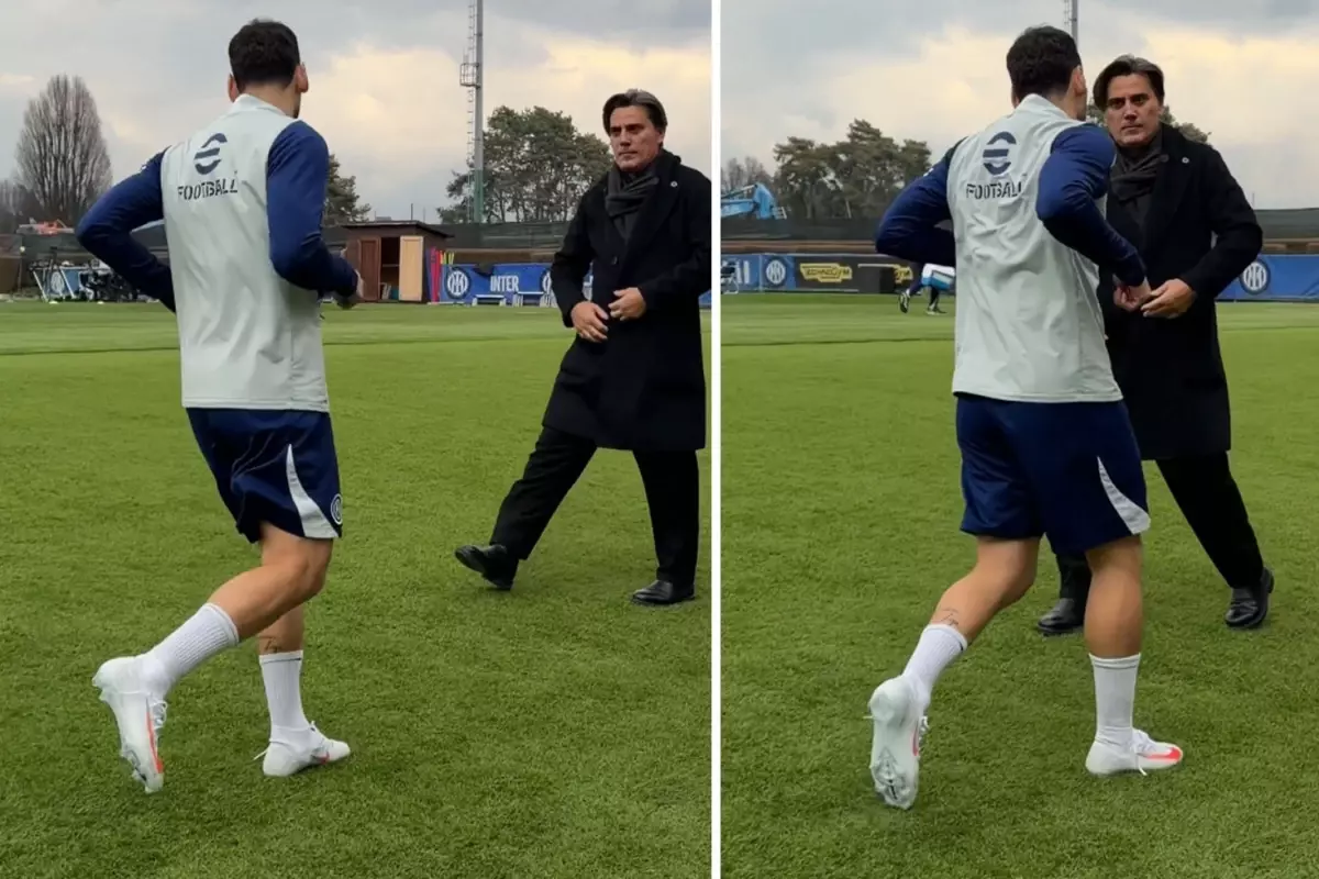 Montella ve Hakan Çalhanoğlu bir arada