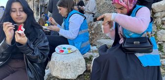 Muğla'da genç sanatçılar Tlos Antik Kenti'nde tarihe dokundu