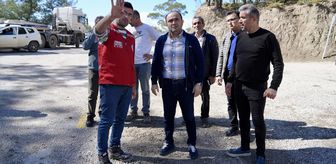 Muğla'da heyelan nedeniyle iki mahalleyi bağlayan yol ulaşıma kapandı