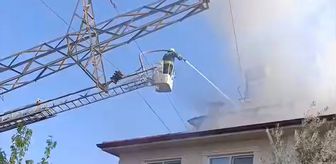Muğla'da üzerine elektik direği devrilen evde yangın çıktı