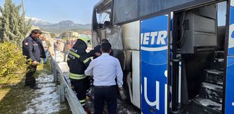 Muğla'da yolcu otobüsünde çıkan yangın söndürüldü