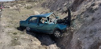 Nevşehir'de şarampole devrilen otomobilin sürücüsü yaralandı