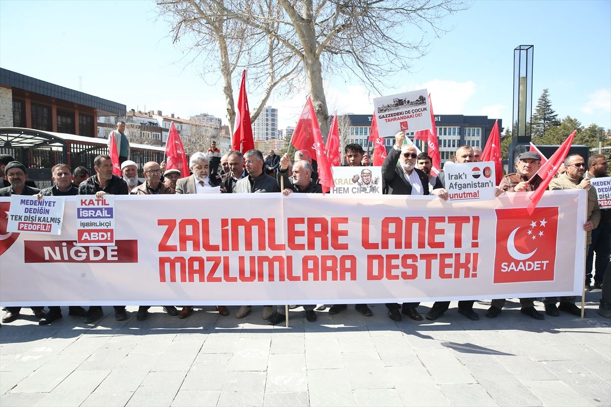 Niğde'de İsrail'in Gazze'ye yönelik saldırıları protesto edildi