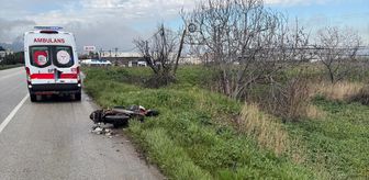 Salihli'de devrilen motosikletin sürücüsü yaralandı