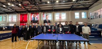 Salıpazarı'nda sağlık çalışanlarına yönelik masa tenisi turnuvası düzenlendi