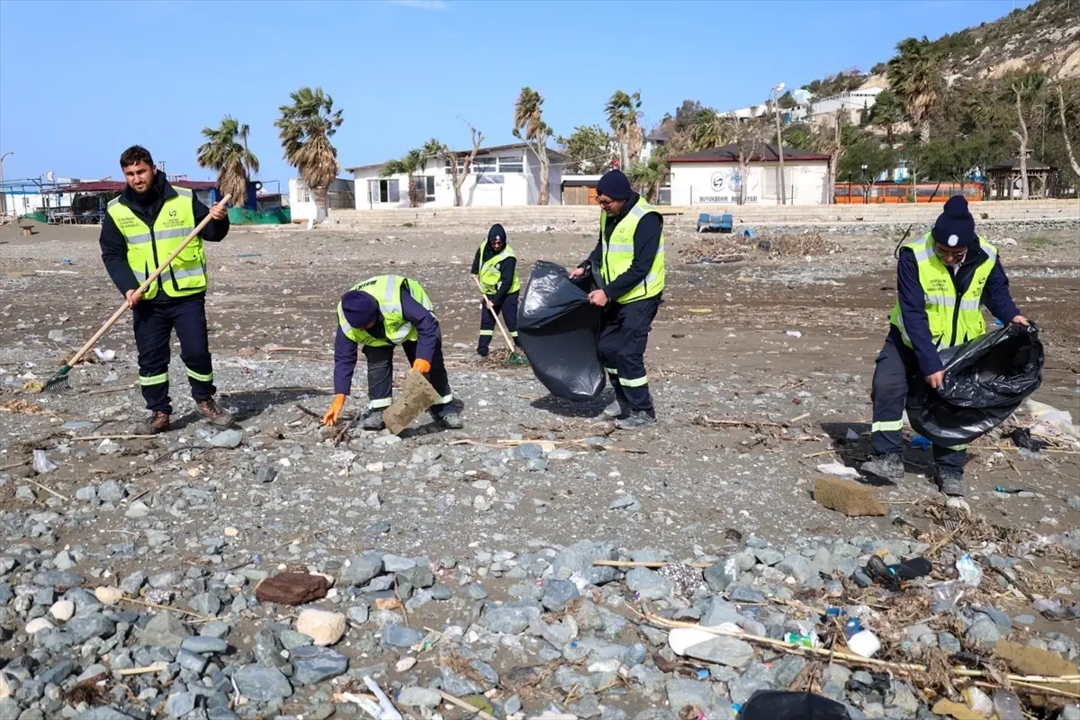 Samandağ ilçesinde kıyı şeridinde temizlik yapıldı