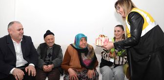 Samsun Büyükşehir Belediyesi ekipleri 74 yaşındaki kadının doğum gününü kutladı