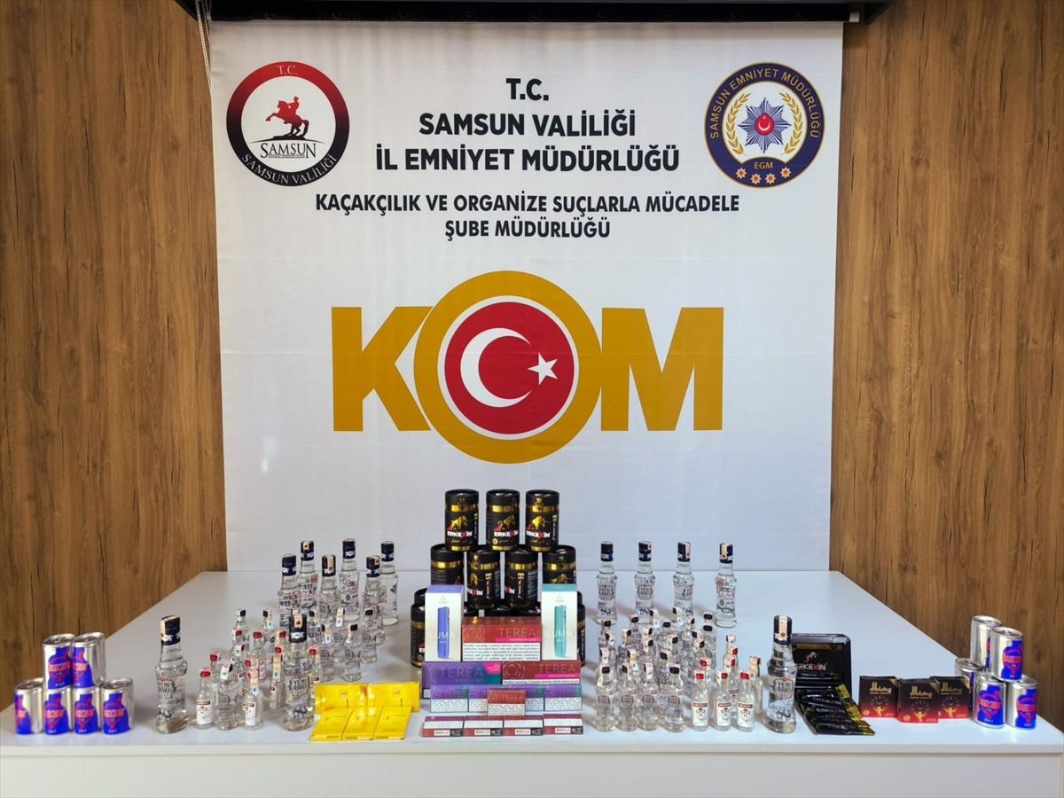 Samsun'da kaçak alkol ve tütün ele geçirildi, 1 zanlı yakalandı