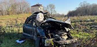 Samsun'da tarlaya devrilen otomobilin sürücüsü öldü