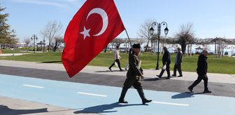 Şehitler için İstanbul'dan Çanakkale'ye yürüyen gazi torunu Tekirdağ'a ulaştı