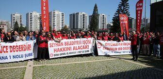 Seyhan Belediyesinde bir grup işçi eylem yaptı