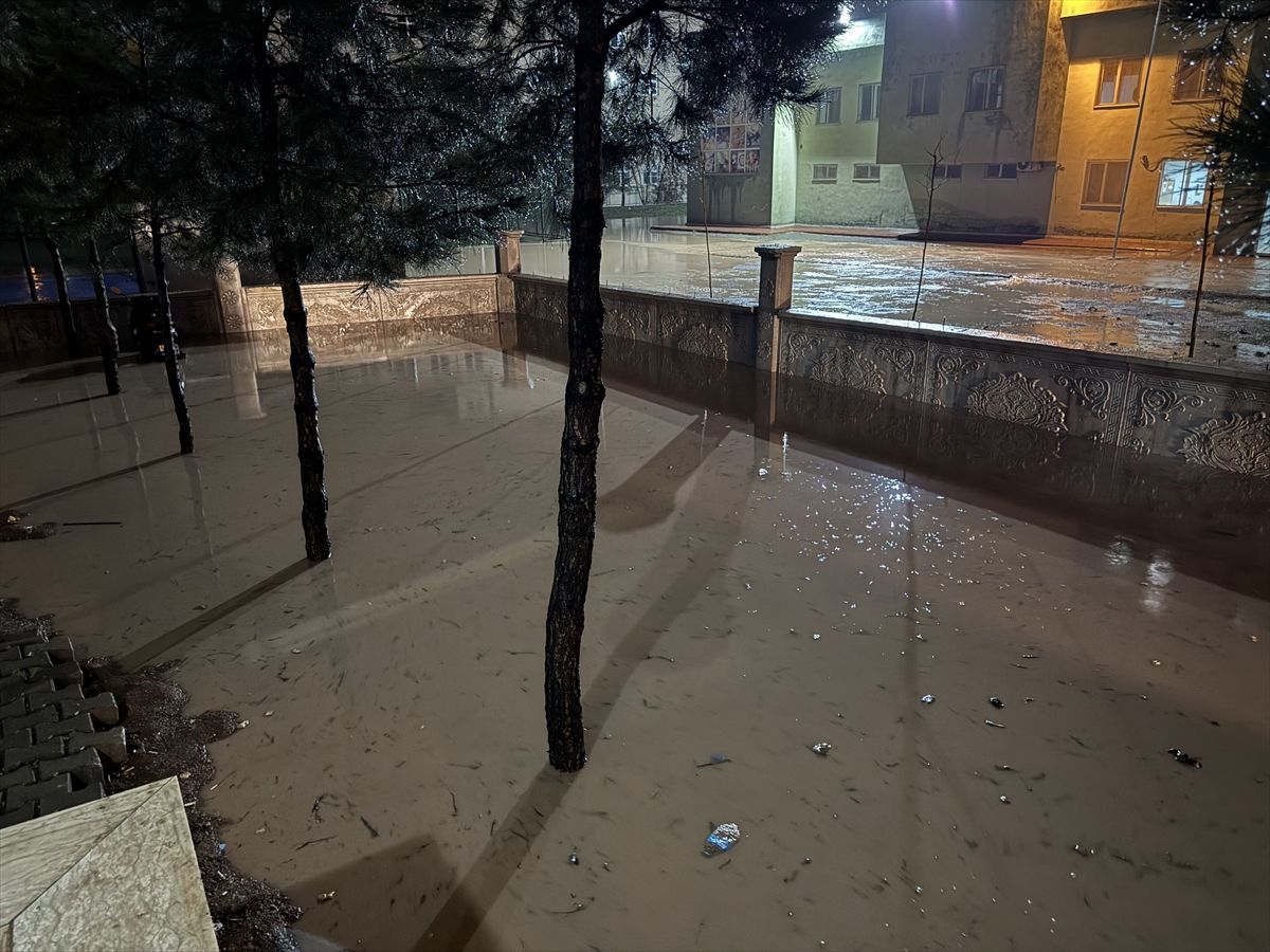 Siirt'in Kurtalan ilçesinde sağanak etkili oldu