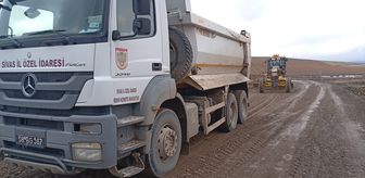 Sivas'ın Gemerek ilçesinde yol düzenleme çalışması başlatıldı