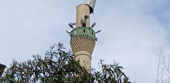 Tarsus ilçesinde şiddetli rüzgar nedeniyle cami minaresi zarar gördü
