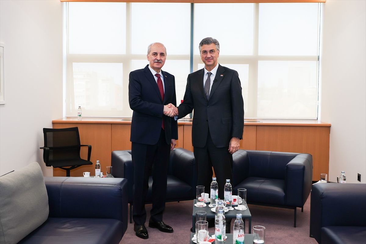 TBMM Başkanı Kurtulmuş, Hırvatistan Başbakanı Plenkovic ile görüştü