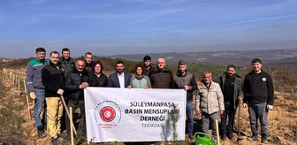 Tekirdağ'da basın mensupları fidan dikti