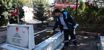 Tokat Belediyesi ekipleri mezarlıklarda bayram öncesi bakım çalışması yapıyor