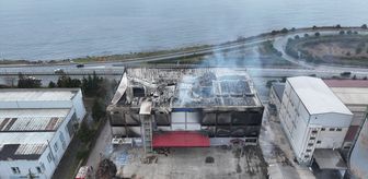 Arsin'de Fındık Fabrikasında Yangın