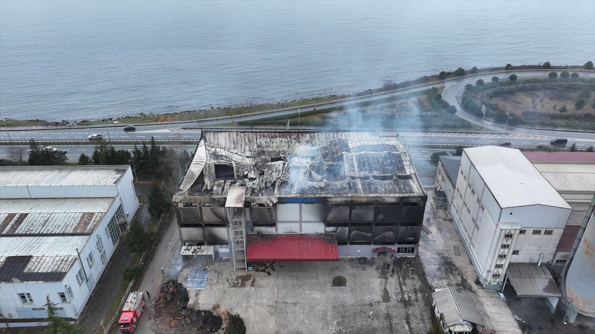 Arsin'de Fındık Fabrikasında Yangın