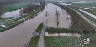 Tunca Nehri, Kırkpınar Güreşleri'nin yapıldığı Sarayiçi'nde kısmen taştı