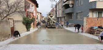 Vezirköprü'de baskı beton çalışması başladı