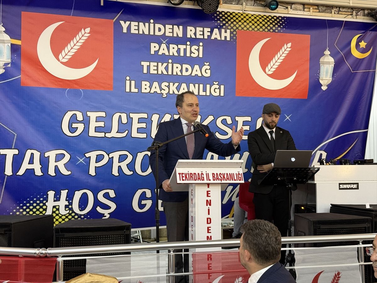 Yeniden Refah Partisi Genel Başkanı Erbakan, Tekirdağ'da iftar programına katıldı