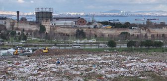 Zeytinburnu'ndaki Kazlıçeşme Meydanı'nda moloz kirliliği