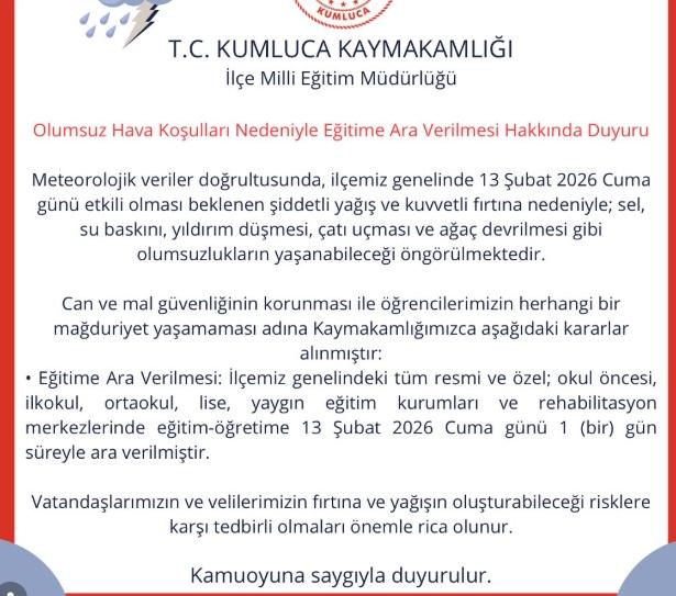 13 Şubat Cuma okullar tatil mi, bugün okul yok mu?