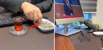 AK Partili vekil, Meclis'te çekirdek çitleyip Özgür Özel'i izledi