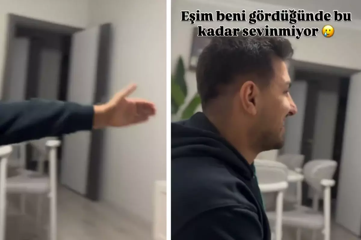 "Eşim beni görünce bu kadar sevinmiyor" diyerek video paylaşıp sitem etti