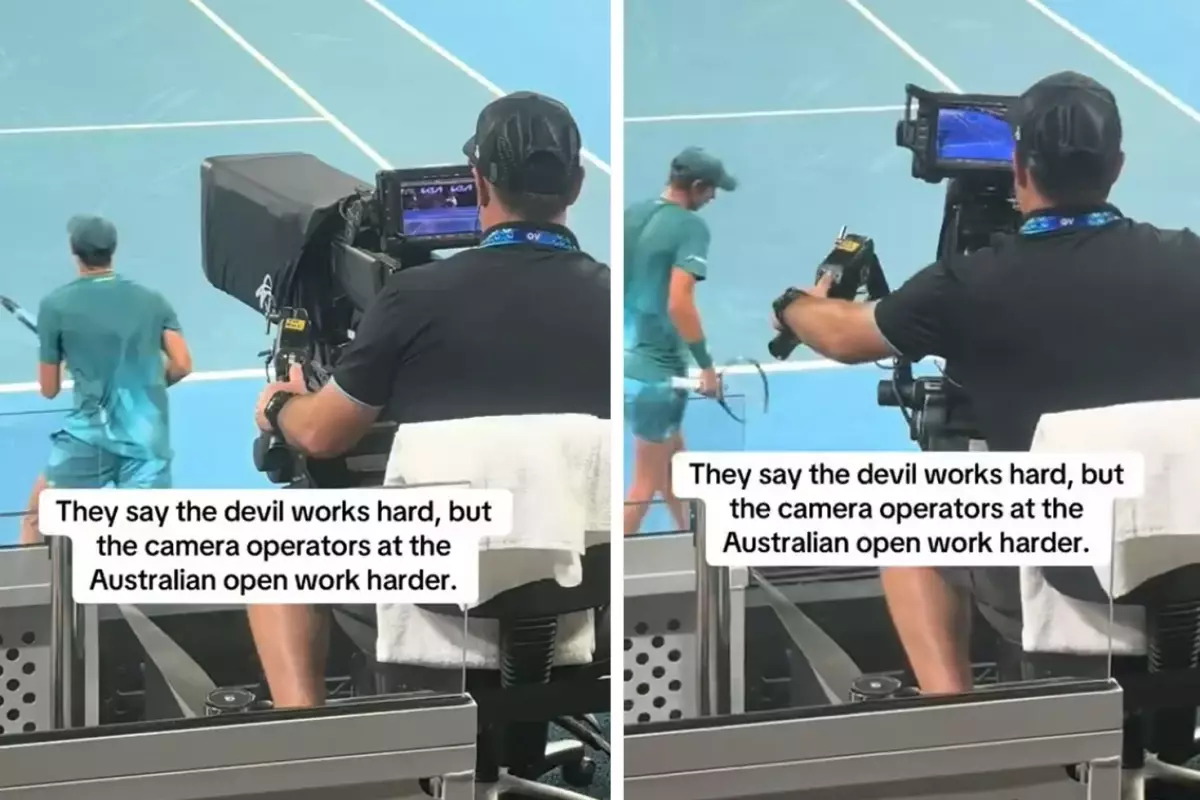 Tenis maçındaki kameramanı gören herkes aynı yorumu yapıyor