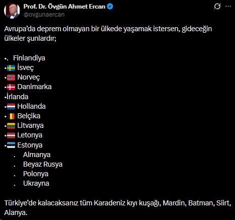 Ahmet Ercan drew the map: If you want to live without earthquakes, settle here