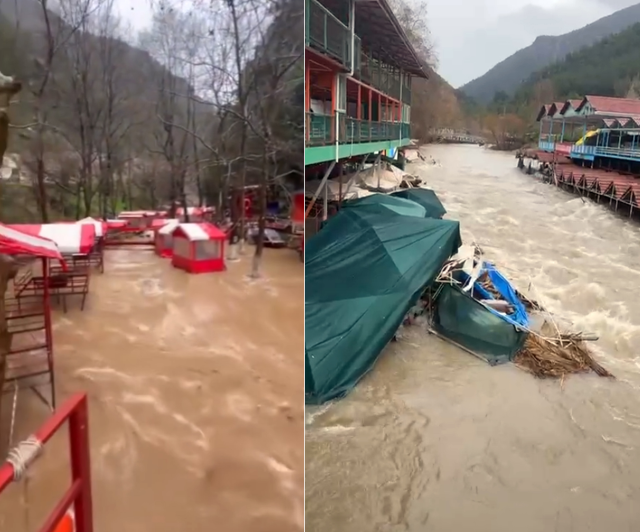 Heavy rain in Antalya caused damage in 6 districts, trapped animals were rescued