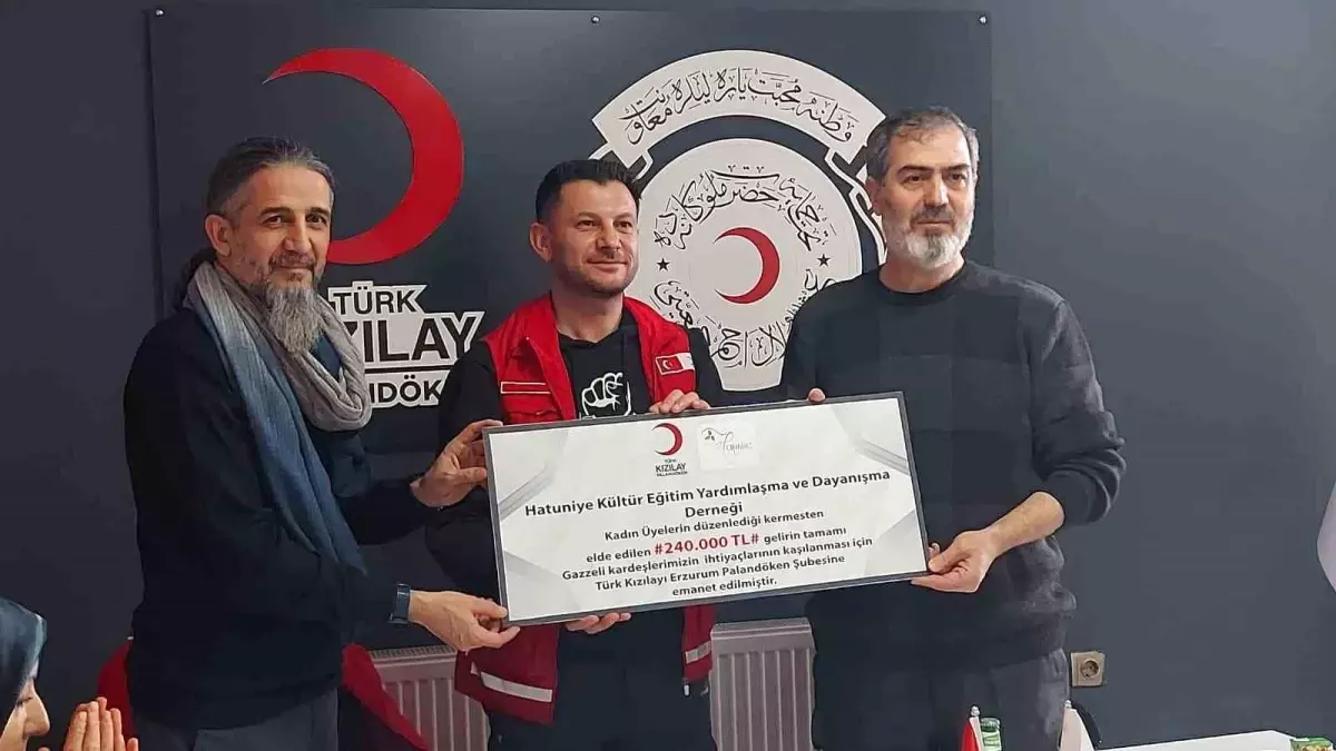 Erzurumlu hanımlardan Gazze'ye destek