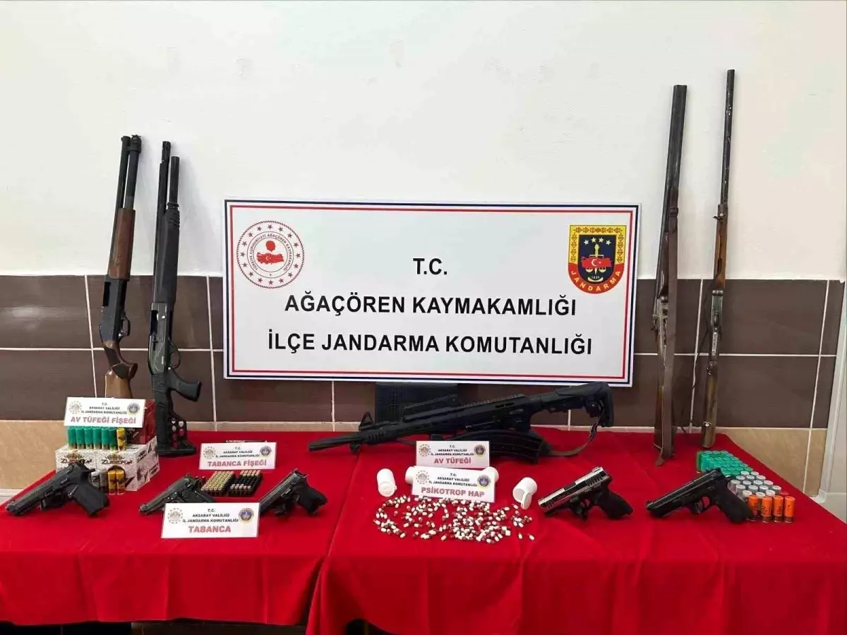 Aksaray'da jandarmadan uyuşturucu ve kaçak silah operasyonu: 7 gözaltı