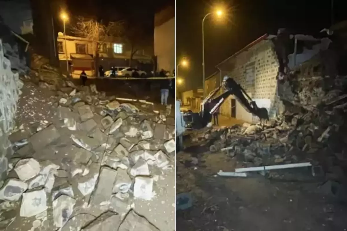 Şanlıurfa'da çöken boş evin yanındaki 3 ev tedbiren tahliye edildi