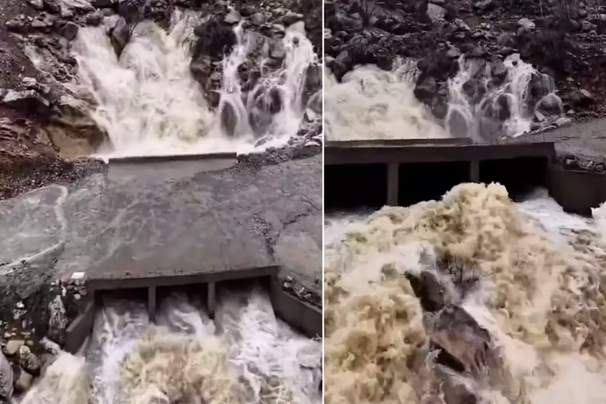 Dağ patladı içinden şelale çıktı