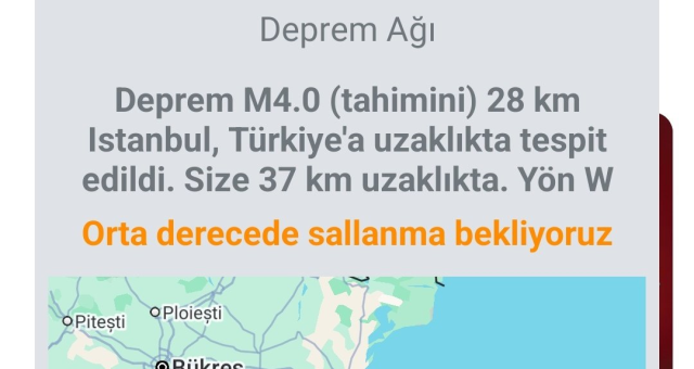 Notification that woke Istanbulites from their sleep at midnight