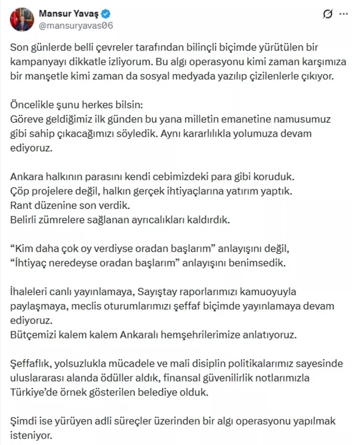 Yavaş: Benim kendimden en ufak şüphem yok çünkü saklayacak hiçbir şeyim yok