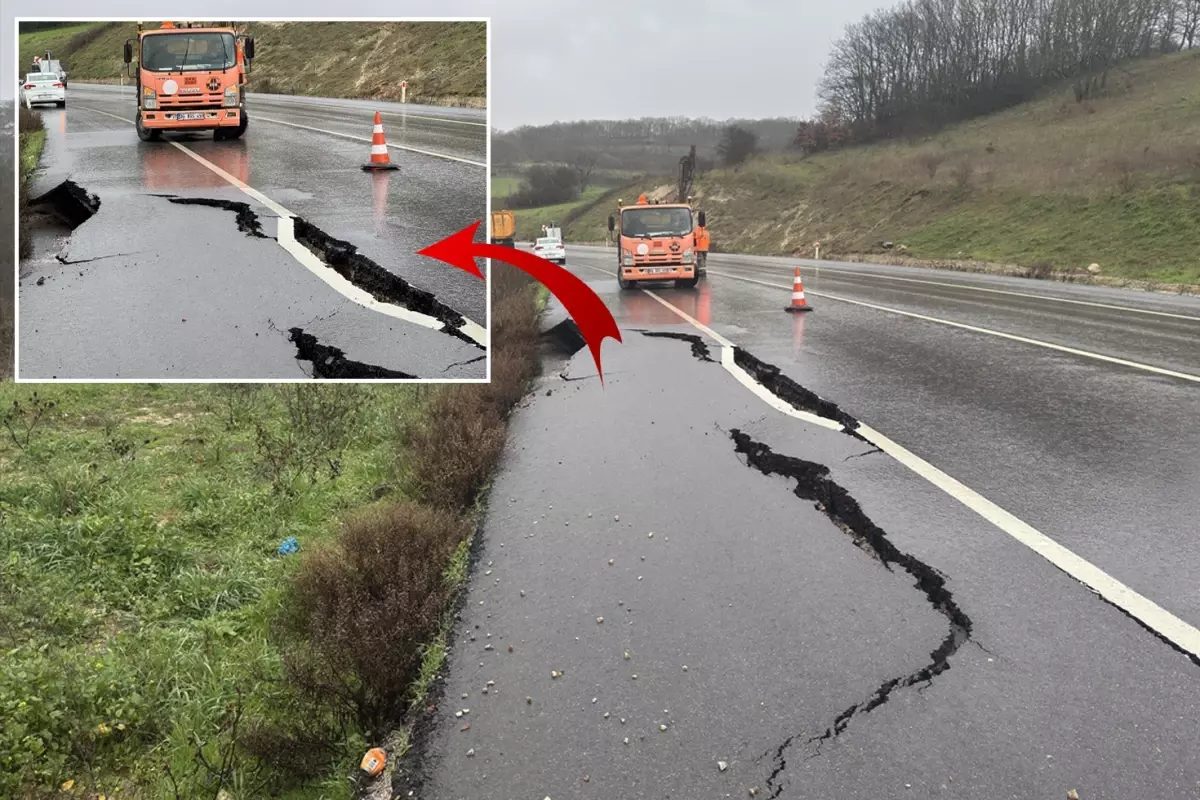 Kara yolunda oluşan yarıkların nedeni deprem değil