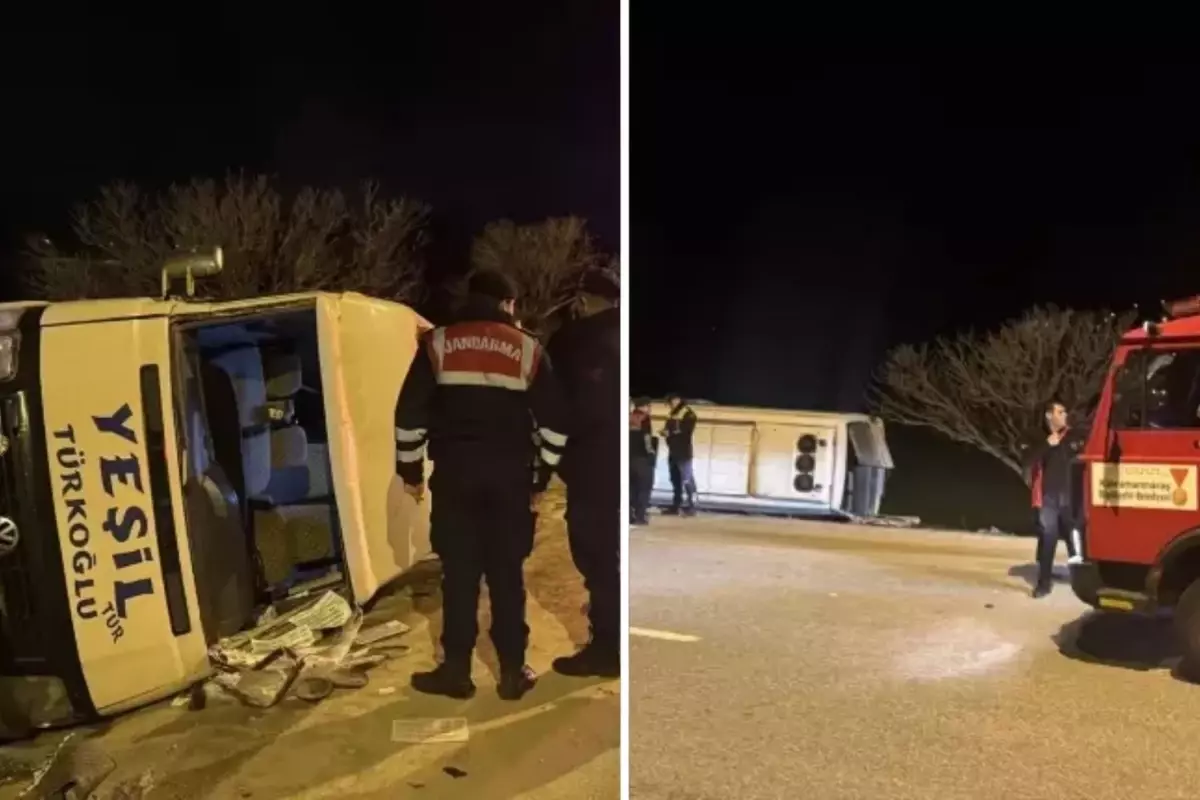 Önce çarptı sonra devrildi! 11 kişi yaralandı