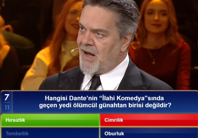 Hangisi Dante'nin İlahi Komedya'sında geçen yedi ölümcül günahtan birisi değildir? Hangisi Dante'nin İlahi Komedya'sında geçen yedi ölümcül günahtan birisi değildir?