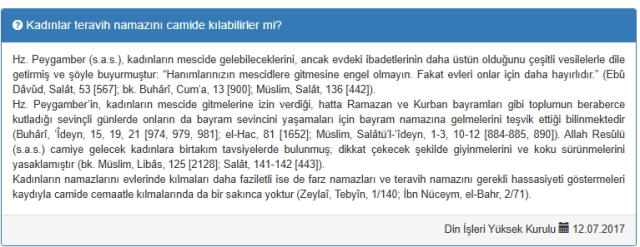 Kadınlar teravih namazını camide kılabilir mi?