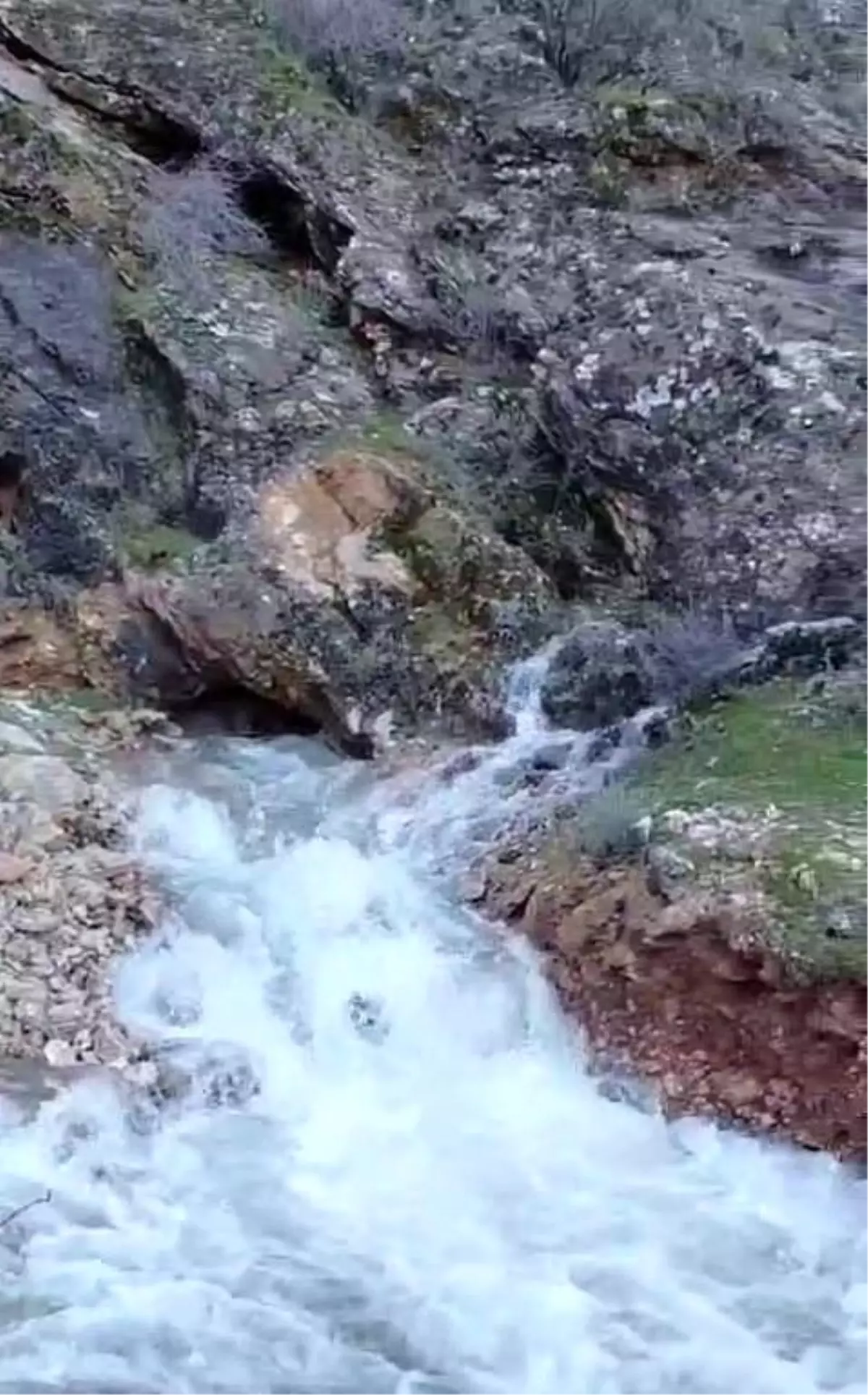 Kayalık alandan sular çıktı