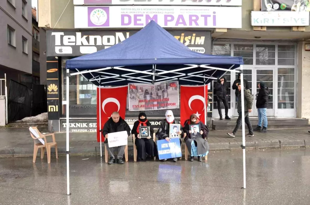 Muş'ta evlat nöbeti sürüyor