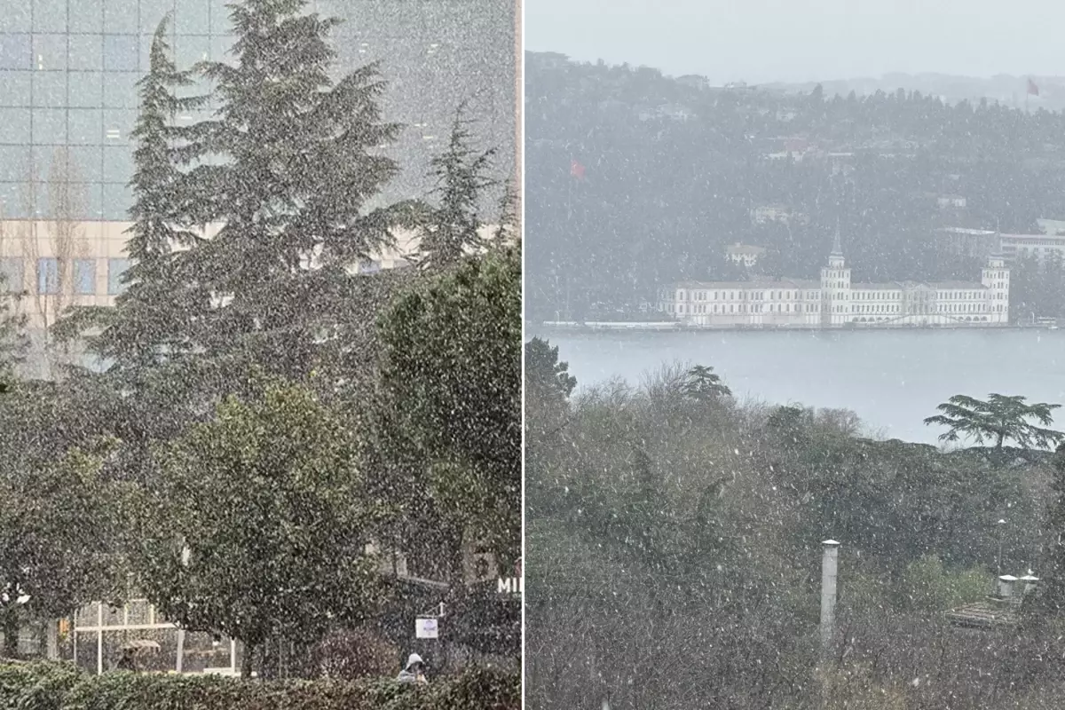 Sıcaklıklar aniden düştü, İstanbul'da kar yağışı başladı