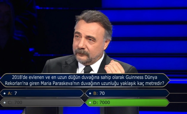 '2018'de evlenen ve en uzun düğün duvağına sahip olarak Guinness Dünya Rekorları'na giren Maria Paraskeva'nın duvağının uzunluğu yaklaşık kaç metredir