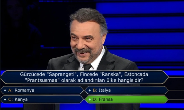 Gürcücede 'Saprangeti', Fince'de 'Ranska', Estoncada 'Prantsusmaa' olarak adlandırılan ülke hangisidir? Gürcücede 'Saprangeti', Fince'de 'Ranska', Estoncada 'Prantsusmaa' olarak adlandırılan ülke hangisidir?
