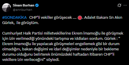 Statement from Minister Gürlek about 'İmamoğlu'