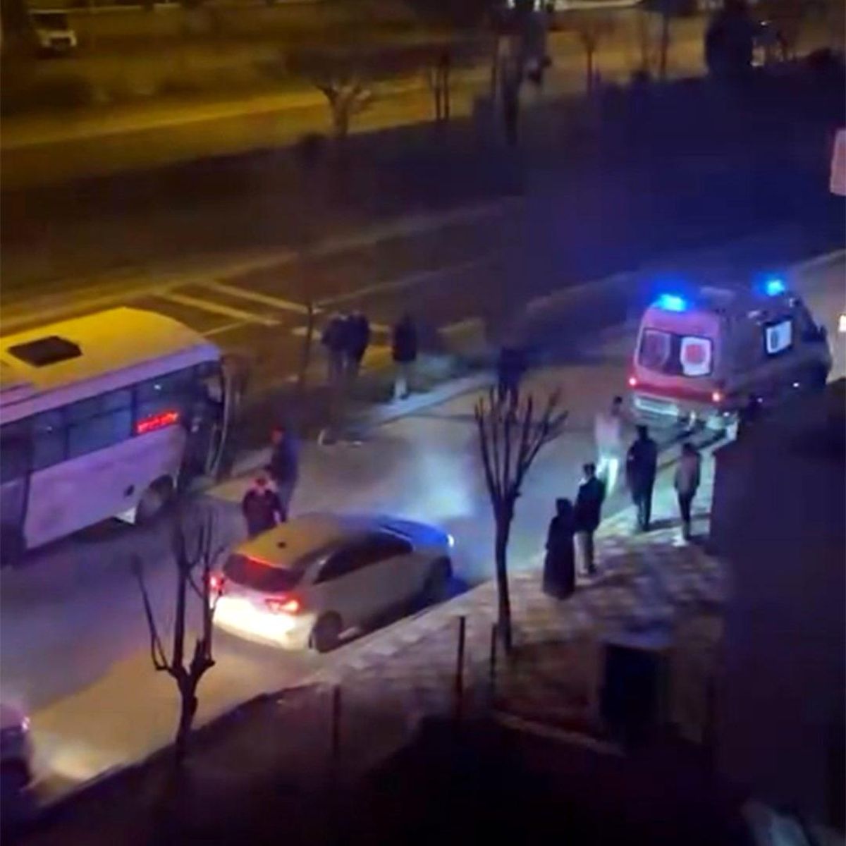 Bolu'da kontrolden çıkan halk otobüsü refüje çıktı, ağaca çarparak durabildi